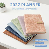 Agenda 2027 en Inglés, Cuaderno de Piel Sintética con Grabado, Diario de 365 Días, Planificador de Negocios, Oficina, A5