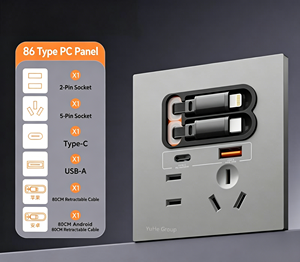 Prise électrique murale AC avec 1 port USB Type-C, câble rétractable intégré, interrupteur d'alimentation contrôlé par Wi-Fi - Product Image 3