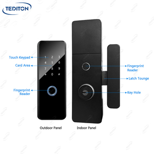 Tediton नई आगमन निविड़ अंधकार स्मार्ट लोहे ताला डबल पक्षीय फिंगरप्रिंट बुद्धिमान स्मार्ट गेट दरवाजा ताला - Product Image 6