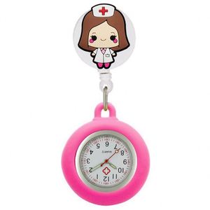 Retractable Hospital Medical Icon Love Stethoscope Cartoon Nurse Doctor Pocket Watch Hang Clips Badge Reel Quartz Watches <b>Clock</b> - Product Image 4