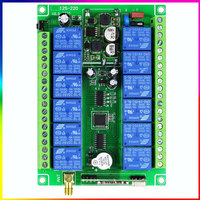Kit de relais de commande à distance sans fil industriel 12 canaux DC 12V 24V 12 touches 433 MHz +20 dBm FSK à code tournant -121 dBm