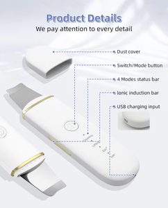เครื่องทำความสะอาดผิวหน้าแบบสั่นสะเทือน รุ่น Esptula Ultrasnica สำหรับขจัดสิ่งสกปรกในรูขุมขน  ที่ขูดผิวหน้า  ทำจากสแตนเลส - Product Image 6