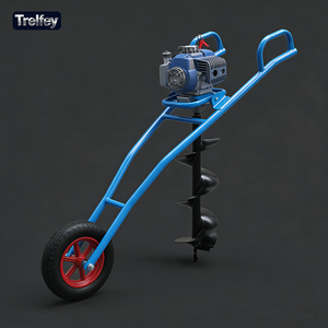 Trivella Elettrica Portatile con Carrello, Motore 99cc, Trivella per Terreno, Scavatrice per Pali Agricoli per Piantumazione di Palme da Gomma e Alberi Agricoli - Product Image 1