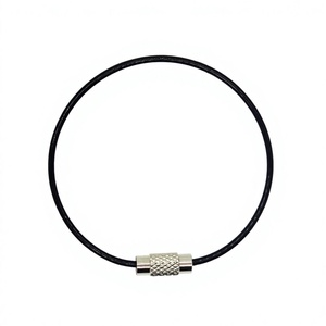 YIWANG Serrure à vis Noir Fil d'acier inoxydable Porte-clés 150MM Porte-clés Chaîne - Product Image 2