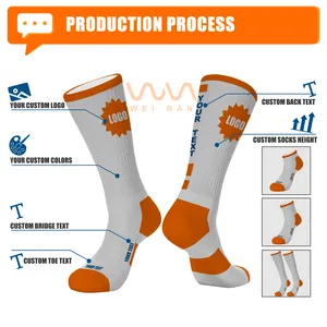 Wholesale Custom Knit Basketball Crew Socks Custom Sports Athletic Unisex Socks With Design Logo