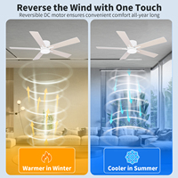 Ventilateur de plafond électrique blanc de 52 pouces de qualité fiable avec télécommande et kit d'éclairage LED à intensité variable pour usage domestique