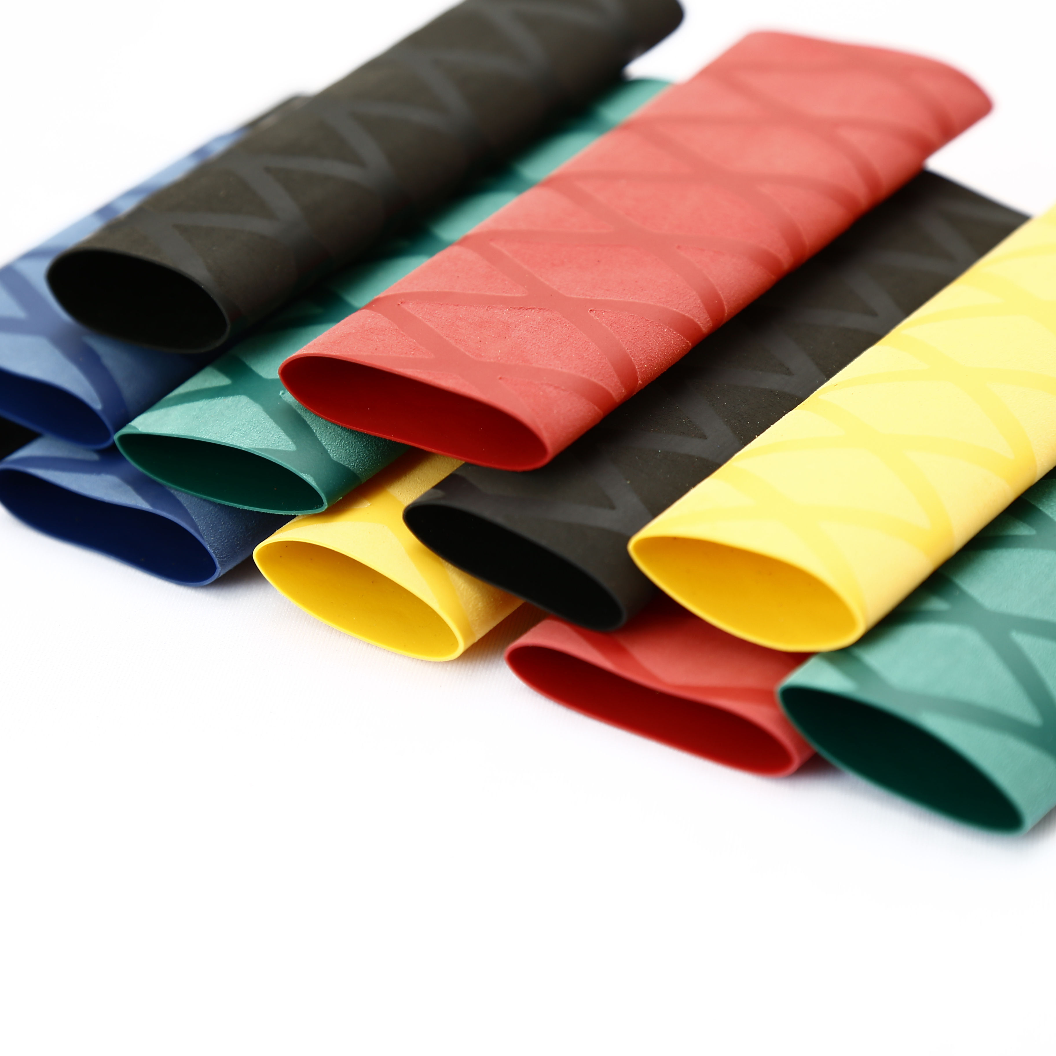 Black, green, red, yellow and blue