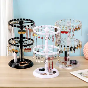 Rotating Women's Earrings Earrings Display Stand Finishing Bracelet Hanging Necklace Trinket Stand Hair Circle Jewelry Tray