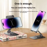 Support de téléphone portable et tablette pliable et portable en acier carbone léger avec dissipation thermique et rotation à 360° pour diffusion en direct