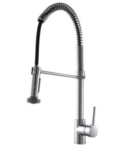 Mezclador de fregadero de acero inoxidable clásico de un solo mango de arco alto de 1 orificio, grifos de fregadero de cocina cromados con pulverizador extraíble Flexible, grifos táctiles - Product Image 6