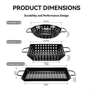 Plaque de cuisson ronde antiadhésive noire en fer pour barbecue extérieur et cuisson de viande - Product Image 2