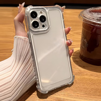 Coque de téléphone antichoc transparente en acrylique rigide avec protection anti-chute aux quatre coins pour iPhone 17 15 Pro Max, protection de téléphone portable en TPU spatial