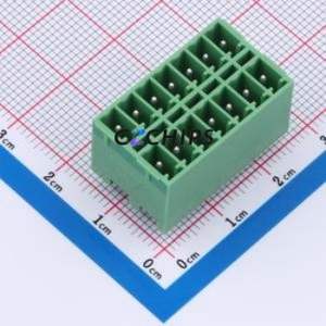 DB2EVHB-3.5-2*7P-GN Plug-in Terminal Block Through hole,P=3.5mm Connector Board-to-Board / Socket - Closed 2x7P 3.5mm Green - Product Image 1