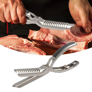 Removedor de membrana de costilla de acero inoxidable, guía de agarre antideslizante ergonómica, herramienta de preparación de costillas para barbacoa, pelador de piel - Product Image 2
