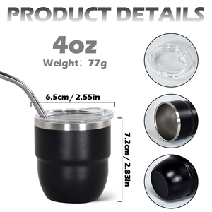 Taza de Café de Doble Pared, Vaso Térmico de Acero Inoxidable de 4oz, 6oz, 8oz con Tapas, Taza de Viaje Personalizada <span class=keywords><strong>para</strong></span> Bebidas Calientes y Frías - Product Image 4