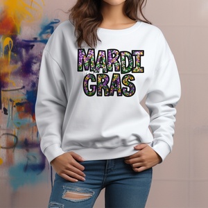 Mardi Gras Transfer Ijzer Op Maat Mardi Gras Warmte Overdracht Motief Ontwerp Voor T-Shirt