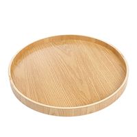 Plateau rond en bois de frêne, plateau à tasses, plateau à thé en bois, plat de service, assiette à fruits