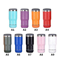 Refroidisseur de canettes de bière intelligent sans fil avec logo personnalisé, en acier inoxydable 304 à double paroi isolée, 14 oz, avec haut-parleur musical