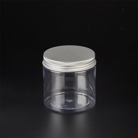 Conteneurs de stockage alimentaire transparents en plastique pour gâteaux, bonbons et animaux de compagnie, avec couvercle en aluminium argenté, 200 ml, 250 ml, 300 ml, 400 ml, 500 ml, 600 ml, 800 ml