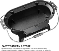 Grill ovale en fonte durable pour l'extérieur, grill japonais de table au charbon de bois, camping