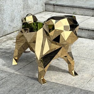 Décoration extérieure de jardin Grande taille en acier inoxydable noir Animal en métal Chien de taureau <span class=keywords><strong>anglais</strong></span> <span class=keywords><strong>Statue</strong></span> de <span class=keywords><strong>bouledogue</strong></span> britannique à vendre - Product Image 1