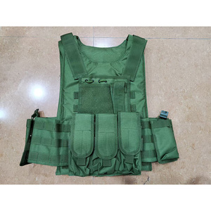 Chaleco Táctico Verde DF para Exteriores, Malla Antipuñaladas, Transpirable, Impermeable, Mezcla de Algodón Resistente para Senderismo - Product Image 1