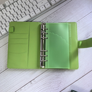 No Moq 노트북 플래너 마카롱 주최자 바인더 커버 리필 6 링 PU 가죽 A6 예산 돈 절약 바인더 - Product Image 4