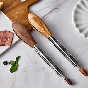 Holz zange zum Kochen Antihaft-Küchen salat zange mit Holz spitzen zum Servieren von Salat Flipping Burgers Grillen und vieles mehr - Product Image 4