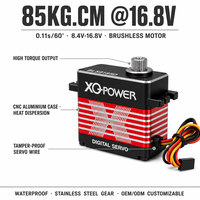 Servomoteur numérique sans balais XQ-POWER XQ-BLS8185D 85kg 0.11s 16.8V HV étanche avec engrenages en acier inoxydable et boîtier CNC pour plateau tournant industriel