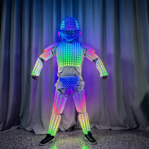Traje de armadura con luz LED Control remoto colorido traje de caballero espacial Bar puesta en escena Halloween Cosplay DJ traje ropa - Product Image 4