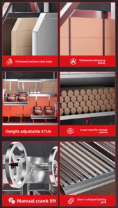 Griglia a Carbone in Legno da 40 Pollici con Altezza Regolabile, Parrilla in Acciaio Inox, Griglia Gaucho Asado Santa Maria Argentina - Product Image 2