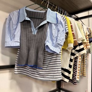 เสื้อสเวตเตอร์ถักแขนสั้นสำหรับผู้หญิงเสื้อสเวตเตอร์ถักแบบไทย - Product Image 1