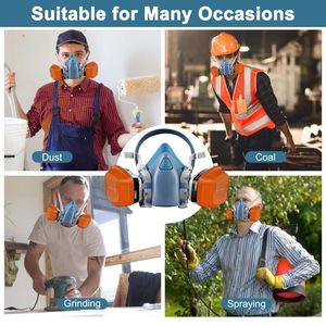 Masker <span class=keywords><strong>Gas</strong></span> setengah wajah silikon ringan untuk pekerjaan las dan solder - Product Image 6