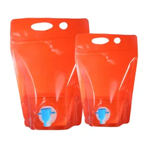 Custom Print Plastic Stand Up Aluminiumfolie Water Vloeibare Drank Sap Verpakking Pouches Met Handvat