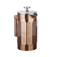 Presse française portable en métal brun de 12 oz 350 ml Prensa De Cafe Francesa avec filtration à double paroi pour fournisseur de confiance de voyage