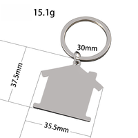 Porte-clés en forme de maison Ywyougang, pendentif vierge personnalisable, porte-clés en acier inoxydable avec breloque maison pour cadeau