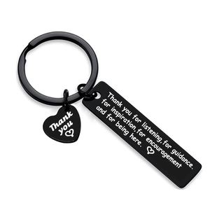 Porte-clés en acier inoxydable noir avec inscription « Que vous soyez fière de votre travail », idéal comme cadeau de retraite - Product Image 5