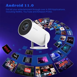 Mini projecteur HY300, compatible Android 11, prend en charge la résolution 1080P, lecteur vidéo de jeux, projecteur de cinéma maison, projecteurs multimédias en streaming - Product Image 4