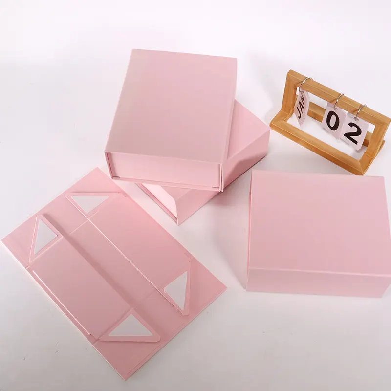 Caja de regalo de embalaje de lujo magnética plegable con diseño de logotipo personalizado de muestra gratis con lazo de cinta