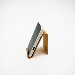 Bamboo Phone <b>Stand</b> 9.5x7x11.5cm Adjustable Desktop Holder For Tablet And Smartphone - Product Image 1