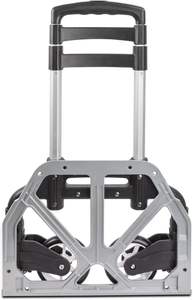 頑丈アルミ折りたたみ式ハンドトラック荷物プラスチックホイールトロリーカート調節可能ハンドル付き - Product Image 5