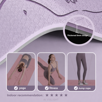 Tapis de yoga TPE 6 mm d'épaisseur, antidérapant, pour fitness et exercices à domicile, absorbant les chocs, silencieux, large, pour femmes, ensemble sportif, vente en gros