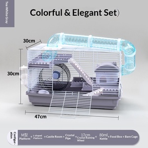 Gabbia per <span class=keywords><strong>criceti</strong></span> grande in plastica da 47 cm, set completo di <span class=keywords><strong>accessori</strong></span> per <span class=keywords><strong>criceti</strong></span>, villa a uno o due piani per orsi dorati. - Product Image 5