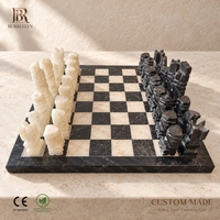 Plateau d'échecs en marbre, jeux d'échecs et de backgammon en marbre pour adultes, ensemble d'échecs en marbre