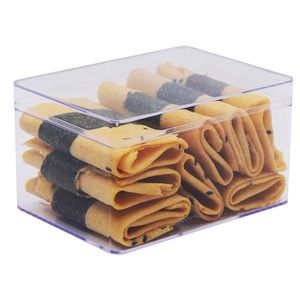 Boîte rectangulaire en plastique transparent moulée par injection, boîte de présentation pour fleurs, thé, bonbons, boîte cadeau artisanale pour biscuits et aliments - Product Image 1