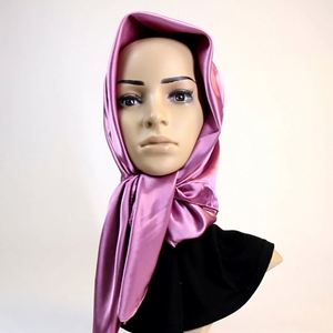 Hot Sale Women Fashion Silky Shawls Pure Color Silk Satin Durable Four Seasons <b>Large</b> Square Head <b>Scarf</b> - Product Image 2