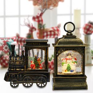 1L Plastic Warm White LED <b>Battery</b> Operated Christmas Snow Globe Swirling Glitter Water Lantern Vintage Decor - Product Image 6