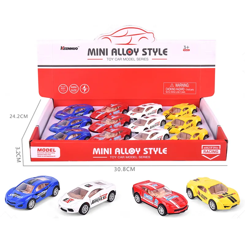 Produsen Pasokan Alloy Model Ukuran Kecil Tarik Mobil Balap Mainan Die Cast Mobil Mainan untuk Anak Laki-laki