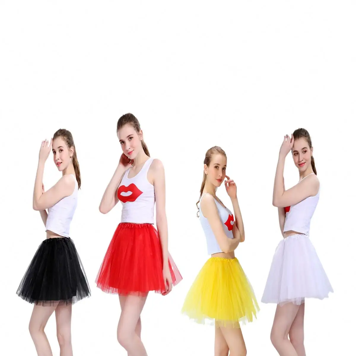 Multi Color Cheap Factory Price Ballet Gauze Girl Tulle Pettiskirt womens summer skirt adult tutu dresses ladies petticoat Yarn