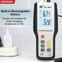 Anemometer Portabel Kawat Panas untuk HVAC Mengukur Aliran Udara dan Suhu Alat Ukur Kecepatan Udara